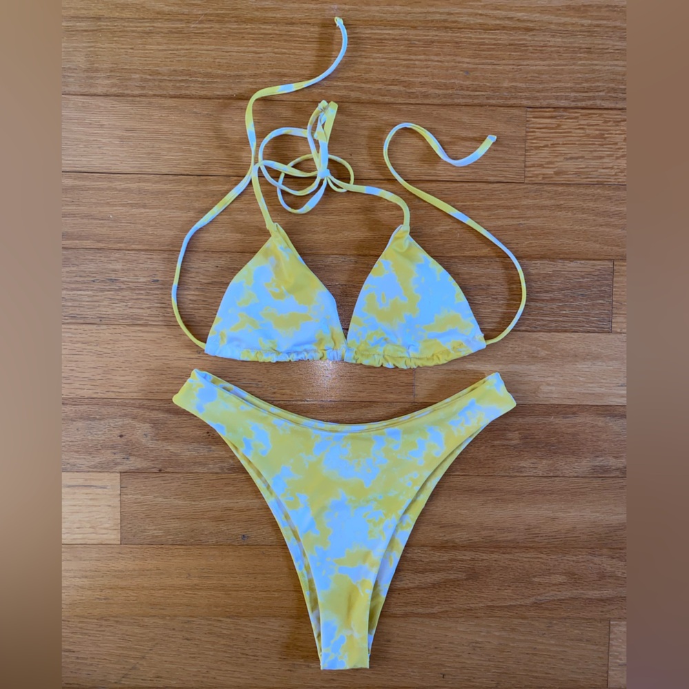 Yellow and Blue Bikini Set